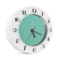 Turquoise Banana Pattern Print Alarm Clock