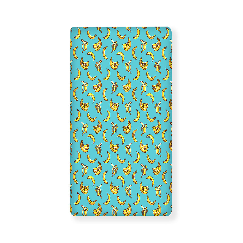 Turquoise Banana Pattern Print Baby Crib Sheet