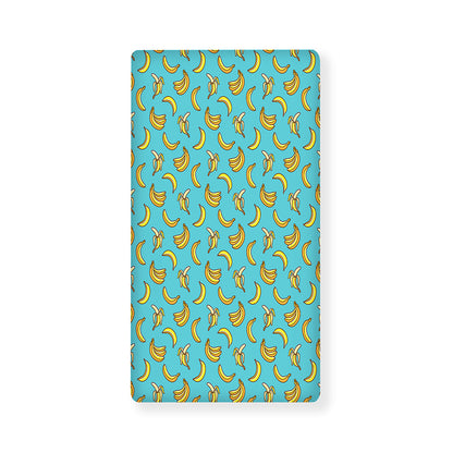 Turquoise Banana Pattern Print Baby Crib Sheet