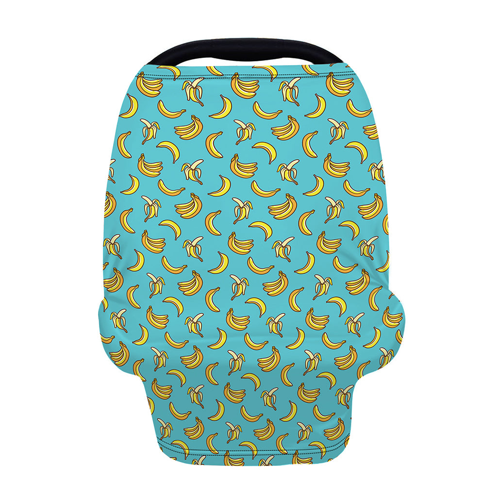 Turquoise Banana Pattern Print Baby Seat Cover
