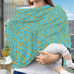 Turquoise Banana Pattern Print Baby Seat Cover