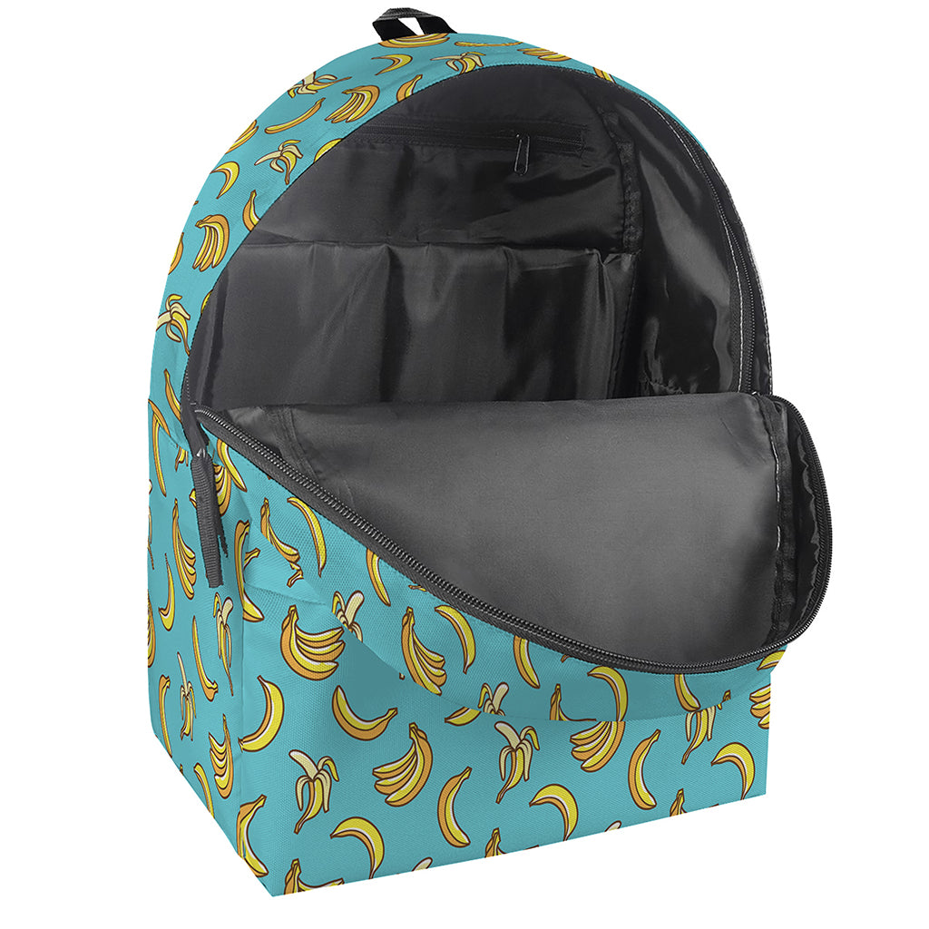 Turquoise Banana Pattern Print Backpack