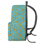 Turquoise Banana Pattern Print Backpack