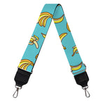 Turquoise Banana Pattern Print Bag Strap