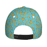 Turquoise Banana Pattern Print Baseball Cap