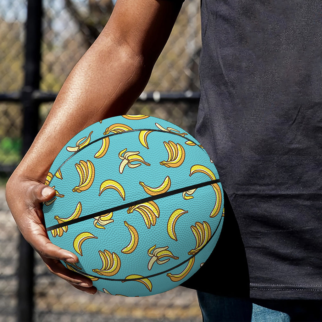 Turquoise Banana Pattern Print Basketball
