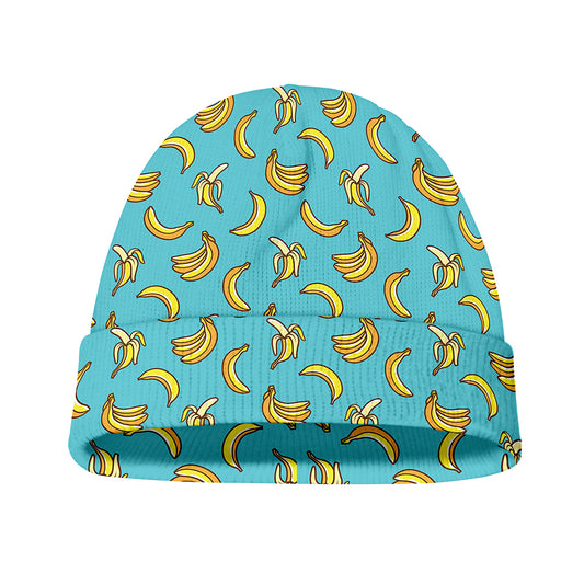 Turquoise Banana Pattern Print Beanie