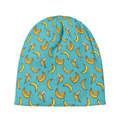 Turquoise Banana Pattern Print Beanie