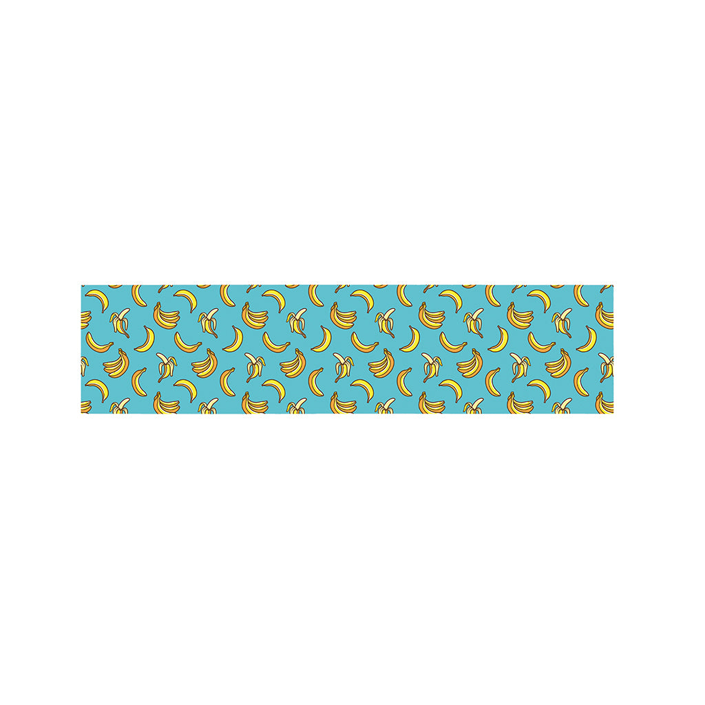 Turquoise Banana Pattern Print Bed Runner