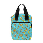 Turquoise Banana Pattern Print Bible Tote Bag