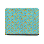 Turquoise Banana Pattern Print Bifold Wallet