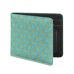 Turquoise Banana Pattern Print Bifold Wallet