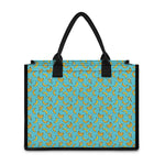 Turquoise Banana Pattern Print Canvas Tote Bag