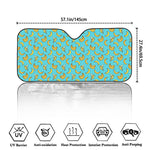 Turquoise Banana Pattern Print Car Windshield Sun Shade