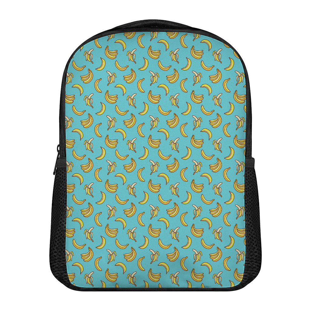 Turquoise Banana Pattern Print Casual Backpack