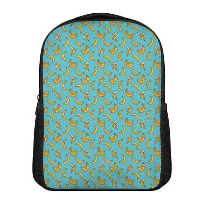 Turquoise Banana Pattern Print Casual Backpack