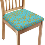 Turquoise Banana Pattern Print Chair Cushion Cover