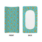 Turquoise Banana Pattern Print Changing Pad Cover