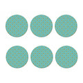 Turquoise Banana Pattern Print Coaster Set