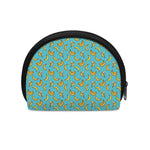 Turquoise Banana Pattern Print Coin Purse