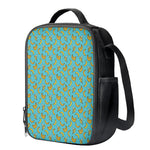 Turquoise Banana Pattern Print Crossbody Lunch Bag