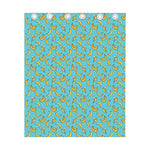 Turquoise Banana Pattern Print Curtain