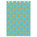 Turquoise Banana Pattern Print Curtain