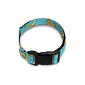 Turquoise Banana Pattern Print Dog Collar