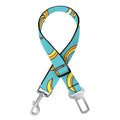 Turquoise Banana Pattern Print Dog Seat Belt