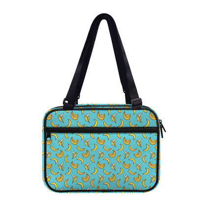 Turquoise Banana Pattern Print Double Strap Bible Bag