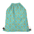 Turquoise Banana Pattern Print Drawstring Bag