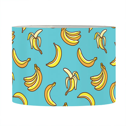 Turquoise Banana Pattern Print Drum Lamp Shade