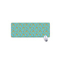 Turquoise Banana Pattern Print Extended Mouse Pad