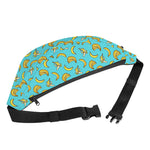Turquoise Banana Pattern Print Fanny Pack