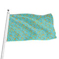 Turquoise Banana Pattern Print Flag