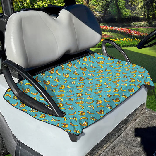 Turquoise Banana Pattern Print Golf Cart Seat Cover