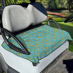 Turquoise Banana Pattern Print Golf Cart Seat Cover