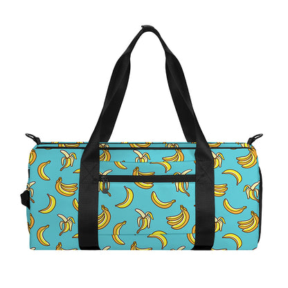 Turquoise Banana Pattern Print Gym Bag