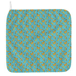 Turquoise Banana Pattern Print Hand Towel