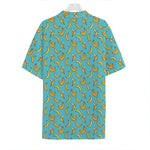 Turquoise Banana Pattern Print Hawaiian Shirt