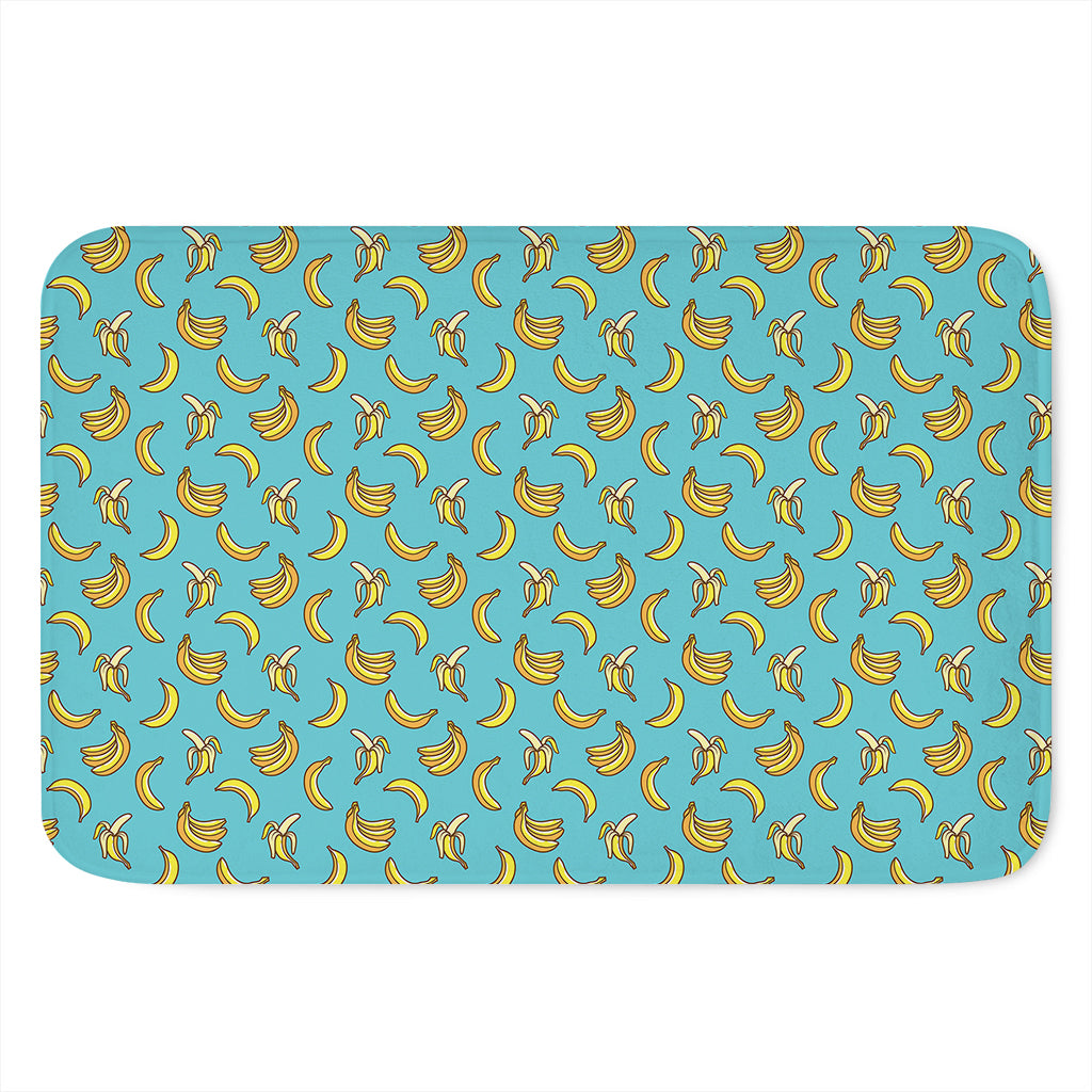 Turquoise Banana Pattern Print Indoor Door Mat
