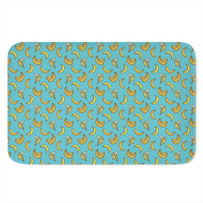 Turquoise Banana Pattern Print Indoor Door Mat