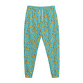 Turquoise Banana Pattern Print Jogger Pants