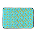 Turquoise Banana Pattern Print Kitchen Mat