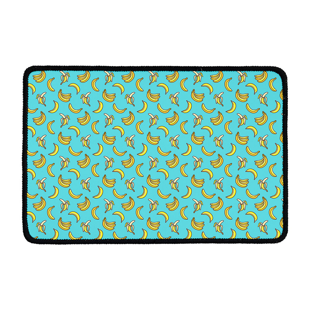Turquoise Banana Pattern Print Kitchen Mat