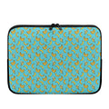 Turquoise Banana Pattern Print Laptop Sleeve