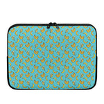 Turquoise Banana Pattern Print Laptop Sleeve