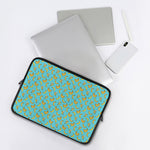 Turquoise Banana Pattern Print Laptop Sleeve