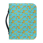 Turquoise Banana Pattern Print Leather Bible Cover