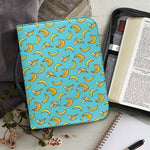 Turquoise Banana Pattern Print Leather Bible Cover
